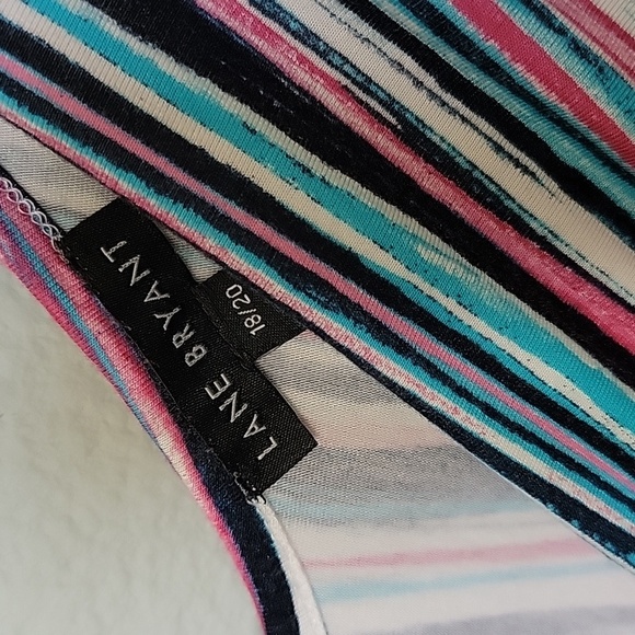Lane Bryant Fun Colorful surplice swing stripe sleeveless top 14 - Picture 5 of 9